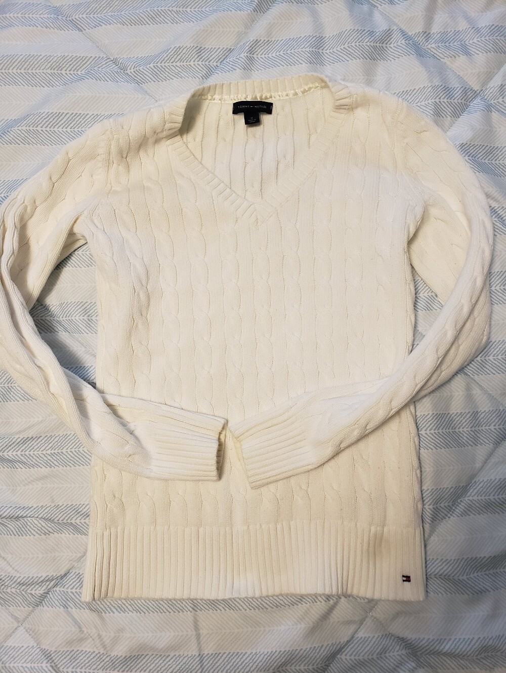 Tommy Hilfiger Cable-Knit V-Neck Sweater